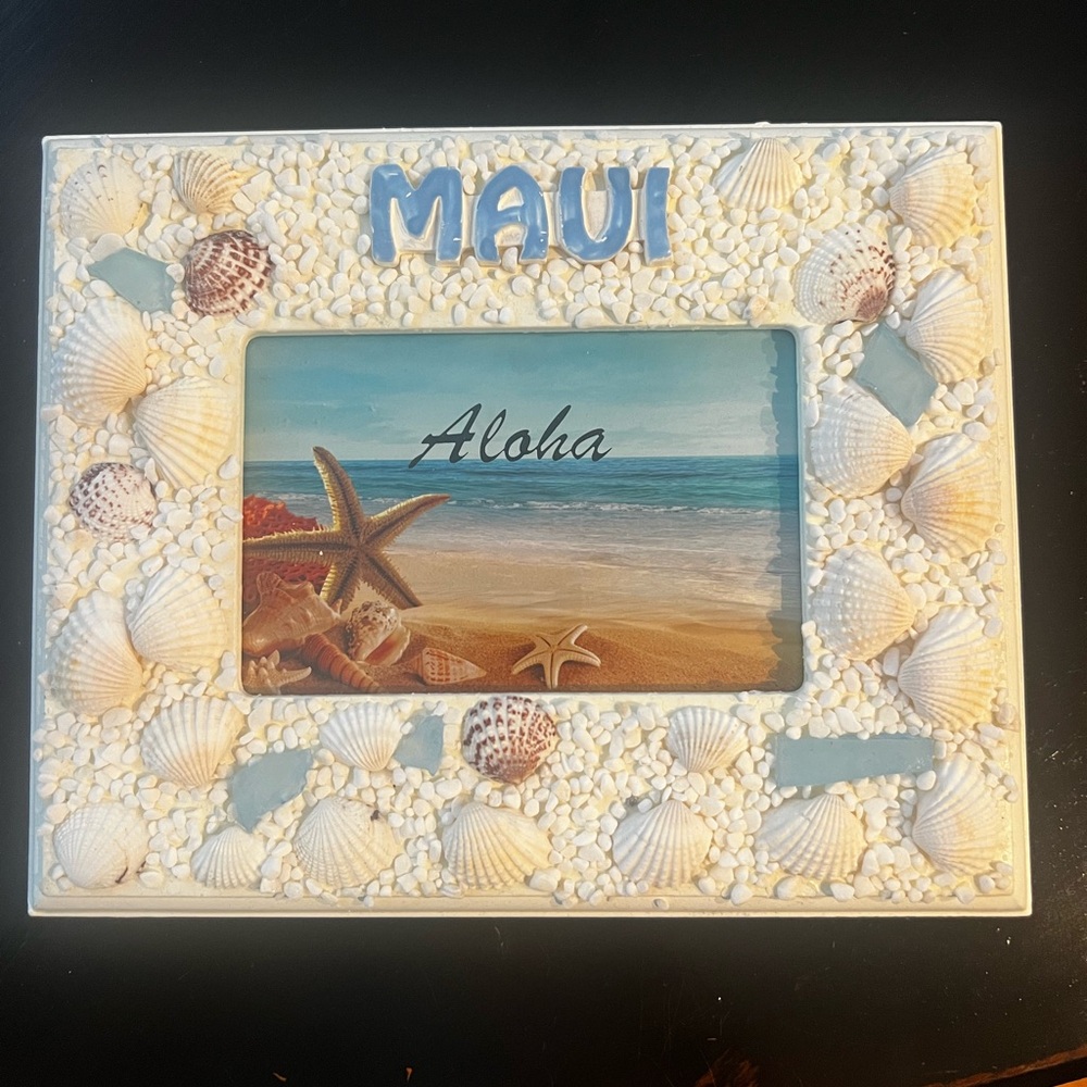 Seashell Beach Frame - White and Blue